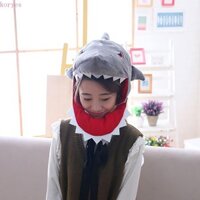 Koryes Mũ Đội Đầu Khủng Long, Búp Bê Cotton PP Xanh Sang Trọng Mũ Khủng Long, Sáng Tạo Người Lớn Hoạt Hình Dễ Thương Sang Trọng Mũ Cá Mập Đảng