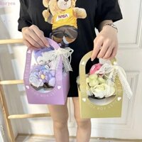 Koryes My Melody Sang Trọng Bó Hoa, Gấu Dâu Kuromi Sang Trọng Búp Bê Giỏ Hoa, Trang Trí Bàn Làm Việc Hoạt Hình Giai Điệu Thú Nhồi Bông Mô Phỏng Bó Hoa Hồng Bạn Gái