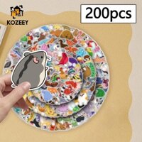 Kozeey 200 Miếng Dán Động Vật Tác Phẩm Nghệ Thuật Decal Dễ Thương Cho Ốp Điện Thoại Văn Phòng Phẩm Laptop