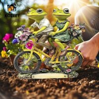 Kozeey 2D Cặp Đôi Ếch Trang Trí Sân Vườn Cổ Phần Acrylic Ký Động Vật Trồng Chậu Trang Trí Cho Cây Cảnh Bãi Cỏ Con Đường Trang Trí Cảnh Quan