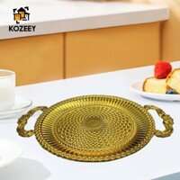 Kozeey Bánh Phục Vụ Khay Kim Loại Trái Cây Khay Ăn Nhẹ Khay Trang Sức Đĩa Trưng Bày Khay Đĩa Trang Trí Kẹo Món Ăn Cho Gia Đình