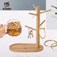 Kozeey Cà Phê Cốc Cây Có Móc Nhà Bếp Tổ Chức Cốc Đứng Cho Quầy Đa Năng Bằng Gỗ Cho Quầy Bar Trạm Nhà Bếp