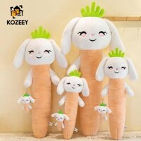 Kozeey Cà Rốt Thỏ Búp Bê Nhồi Bông Trang Trí Mềm Mại Sáng Tạo Hoạt Hình Ngộ nghĩnh Dài Thân Gối Ôm Đệm Cho Người Lớn