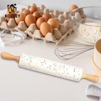 Kozeey Cán Pin Chống Dính DIY Con Lăn Đa Năng Thực Tế Có Tay Cầm Bằng Gỗ Dụng Cụ Nướng Bánh Cho Bánh Mì Bánh Ngọt Fondant Bánh Quy Mì
