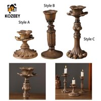 Kozeey Giá Đỡ Đèn Cầy Chạm Khắc Phong Cách Cổ Điển Độc Đáo Trang Trí Nhà Cửa / Tiệc Cưới / Quán bar