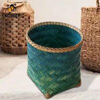 Kozeey Giỏ dệt tròn Giỏ quần áo bẩn Thùng sắp xếp di động Lưu trữ hiện đại