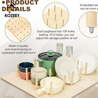 Kozeey Gỗ Pegboard Ngăn Kéo Tổ Chức Tổ Chức Giá Đỡ Đĩa Chắc Chắn Có Ngăn Kéo Chốt