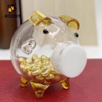 Kozeey Ống Heo Tiết Kiệm Tiền Bằng Thủy Tinh Trong Suốt