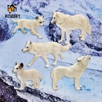 KOZEEY Set 5 Mô Hình Chó Sói Trang Trí Bàn Làm Việc