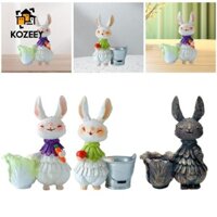 Kozeey Thỏ Phục Sinh Tượng Chậu Hoa Dễ Thương Để Bàn Trang Trí Điêu Khắc Phục Sinh Trang Trí Cho Văn Phòng Tủ Để Bàn Kệ Sách Phòng Khách