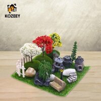 Kozeey Thu Nhỏ Nhà Búp Bê Vườn Chậu Mô Hình Nhựa Hàng Rào Thủ Công DIY Các Bức Tượng Nhỏ