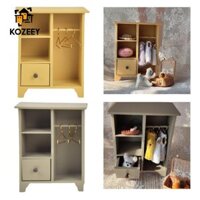 Kozeey Tỉ Lệ 1: 12 Tủ Nhà Búp Bê Mini Giá May Hình Đạo Cụ Giá Treo Quần Áo Có Ngăn Kéo Cho Thủ Công Trang Trí Phong Cảnh Quà Tặng