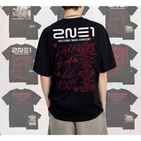 Kpop 2NE1 Chào Mừng Trở Lại 2024 Manila Concert Cổ Tròn Cotton T Tay Ngắn Hip Hop Top Nam / Nữ Cặp Đôi Áo Sơ Mi Ngắn