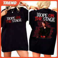 Kpop BANGTAN J-HOPE HOPE ON THE STAGE TOUR Merch Áo thun Cotton cổ điển dạo phố nam nữ dáng rộng in hình tay ngắn cỡ lớn Áo sơ mi thường ngày mùa hè Tee
