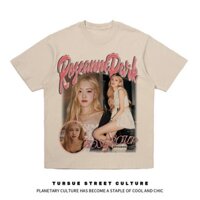Kpop BLACKPINK 2023 Rosé Cổ Tròn Cotton T Tay Ngắn Cotton T Casual Top Nam / Nữ Cặp Đôi Áo Sơ Mi Quần Áo