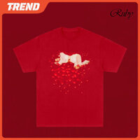 Kpop BLACKPINK JENNIE Ruby Flower Merch Cotton Áo Thun Unisex Thời Trang Hàn Quốc Rời In Hình Tay Ngắn Plus Kích Thước Vintage Đường Phố Áo Sơ Mi Tee