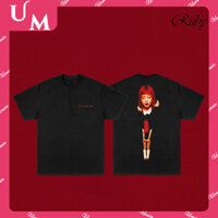 Kpop BLACKPINK JENNIE Ruby Merch Áo thun Cotton tối giản Plus Size Vintage Nam Nữ Xu hướng dạo phố dáng rộng in hình tay ngắn thời trang hàng đầu Áo sơ mi đa năng Tee