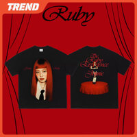 Kpop JENNIE Ruby Merch Cotton Áo Thun Vintage Unisex Hàn Quốc Rời In Hình Ngắn Tay Mùa Hè Plus Kích Thước Thời Trang Áo Sơ Mi Tee