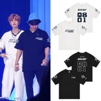Kpop StrayKids 3RD FM PILOT CHO 5 SAO Cổ Tròn Cotton T Tay Ngắn Cotton T Casual Top Nam / Nữ Áo Sơ Mi Cặp Đôi Quần Áo