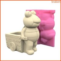 Kra Dễ Thương Ếch Bút Giá Đỡ Chậu Hoa Khuôn Silicon DIY Khuôn Trồng Cây mọng Nước