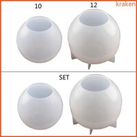 Kra DIY Pha Lê Epoxy Khuôn Hình Cầu Giá Đỡ Gương Silicon Sáp Giá Đỡ Khuôn