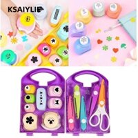 Ksaiylie Kids Craft Hole Punch Shapes Set, Với Hộp Bảo Quản Dự Án DIY DIY Puncher Craft Set, Hướng Dẫn Sử Dụng Nhựa Trẻ Em Lỗ Punch