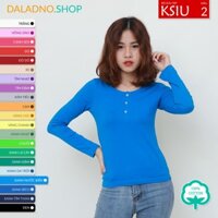 KSIU_2 | Áo thun COTTON 100% bổ nẹp, tay dài sẵn 26 màu - Daladno