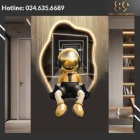 KT 60x40 cm. Tranh Tráng Gương Gấu Bearbrick/Gấu Siêu anh hùng/ Tranh Treo Tường/Game/ Gaming / RObot/ Tranh trang guong