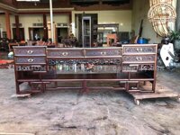 KT12 Kệ tivi gỗ gụ 2m17x76 x 45 gỗ gụ mật ( Anh Nam, Hà Nội )