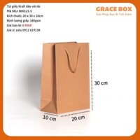 (K.Thước: 20x30x10) Combo 10 Túi Giấy Kraft Quai Vải - Định Lượng Giấy 180 gsm - Công Ty Bao Bì Grace Box