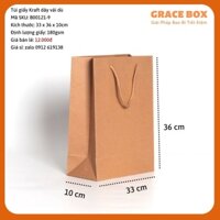 (K.Thước: 33x36x10) Combo 10 Túi Giấy Kraft Quai Vải - Định Lượng Giấy 180 gsm - Công Ty Bao Bì Grace Box