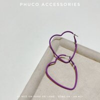KTR0012-Khuyên tai vòng hình trái tim màu tím-PHUCO
