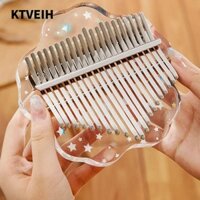 Ktveih Kalimba Ngón Tay Cái Piano, Hoa Trong Suốt Acrylic Pha Lê Ngón Tay Cái Đàn Piano, Quà Tặng Pentacle 17 Phím Ngón Tay Cái Đàn Piano Dành Cho Người Mới Bắt Đầu Nhạc Cụ Bàn Phím