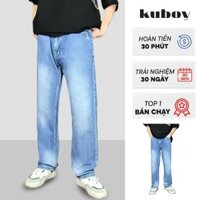 [KUBOY]Quần jean nam Quần Ống Suông quần baggy nam quần bò nam boy phố thời trang màu xanh quần jean nam dài cạp cao