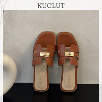 KUCLUT dép đế cao dép sandal nữ dép quai ngang dép xỏ ngón nữ dép kiểu nữ Thể thao Độc đáo Phong cách đơn giản Chống thấm nước FPD2450O6W 28Z240709