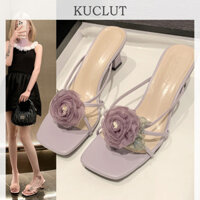 KUCLUT giày cao gót nữ đế cao đi chơi giày sandal mũi hở Đẹp Thanh lịch Đẹp mắt Đế êm FGL2450JUZ 20Z240512