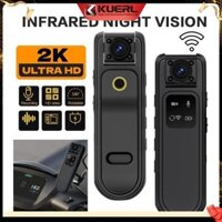 Kuerl Mini Body Camera Ghi Video Độ Phân Giải Cao 2K WiFi Di Động Có Thể Đeo Được Video Camera Hành Động 180°