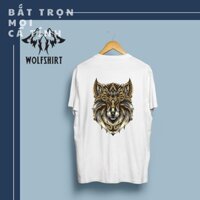 Kull Ngầu Với Áo Thun Hai Màu Đen Trắng Unisex Fom Rộng WOFTSHIRT  In Hình Cá Tính 100% Cotton Full Size Hình Sói Nét Nâ