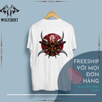 Kull Ngầu Với Áo Thun Hai Màu Đen Trắng Unisex Fom Rộng WOFTSHIRT  In Hình Cá Tính 100% Cotton Full Size Hình Mặt Qủy Nâ