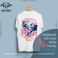 Kull Ngầu Với Áo Thun Hai Màu Đen Trắng Unisex Fom Rộng WOFTSHIRT  In Hình Cá Tính 100% Cotton Full Size Hình Cò Trắng Đ
