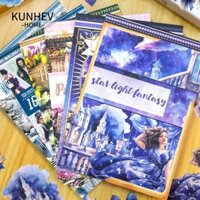 Kunhev 20 Tờ Sticker Book, Ice and Snow World Fantasy Journaling Sticker Book, Chất Liệu PET Sáng Tạo Trang Trí Cô Gái Đỏ Washi Sticker Thêu Sò