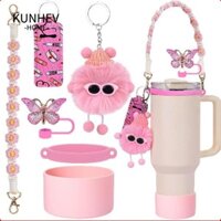 Kunhev 6 Chai Đáy Tay, Chống Trơn Trượt Móc Khóa Cốc Silicone Boot, 30 & 40 Oz Cup Son Môi Túi Bướm Ống Hút Chặn Cho Bộ Phụ Kiện Cốc