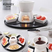 KUNHEV Chậu Hoa Mẫu Đơn Nĩa Đĩa Mới Fondue