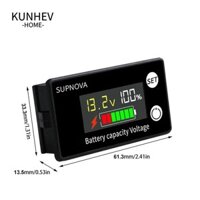 KUNHEV Vôn kế, Chỉ báo mức dung lượng pin Lithium DC 8V-100V, Màn hình LCD chuyên nghiệp Máy kiểm tra pin LiFePO4 có độ chính xác cao