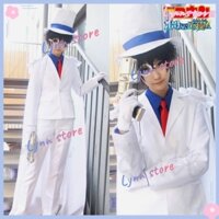 Kuroba Kaito Cosplay Anime PHÁT HIỆN CONAN Trang Phục Đồng Phục Trắng Phù Hợp Với Mũ Trọn Bộ Ma Thuật Kaito Anime Trang Phục Hóa Trang Cho Người Lớn Trẻ Em Kích Thước