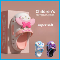 Kuromi Dép Mới Giai Điệu Quế Cuộn Lỗ Giày Trẻ Em Trong Nhà Nhà Sinh Viên Giày Đi Biển Ngoài Trời Baotou Dép