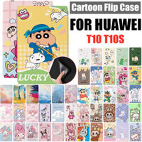 Kuromi Melody Labubuku Crayon Shin Chan Phim hoạt hình cho Huawei MatePad T10S T10 AGS3-L09 / AGS3-W09 AGR-L09 AGR-W09 Vỏ da PU dập nổi có đế lật cho trẻ em