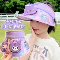 Kuromi Mũ Quạt Trẻ Em 2024 Phong Cách Mới Mùa Hè Trẻ Em Mũ Chống Nắng Mũ Có Quạt Điện Bé Trai Bé Gái Mũ Rỗng