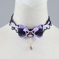 Kuromi Vòng Cổ Gothic Cosplay Cô Gái Goth Ren Choker Bộ