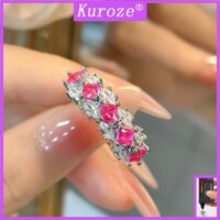 Kuroze Ánh Sáng Sang Trọng Niche Ngựa Mắt Nuôi Bồ Câu Máu Ruby Nhẫn Nữ Cá Tính Carbon Cao Kim Cương Đỏ Corundum Đuôi Vòng Hàng Vòng